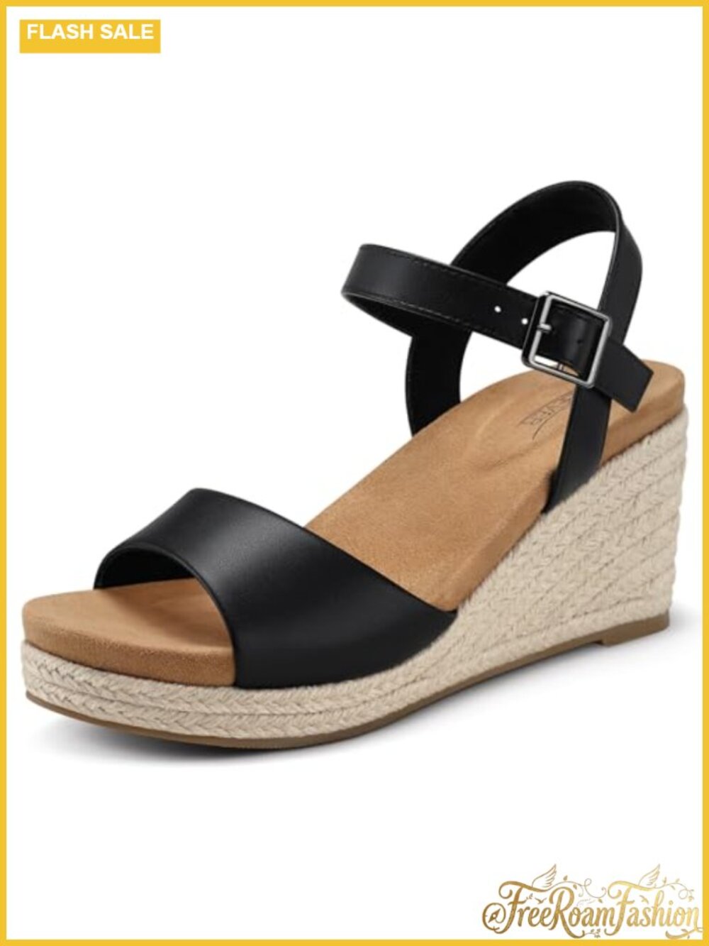 Women's Wedge Sandals Comfortable Dressy Platform Espadrilles Ankle Strap Buckle